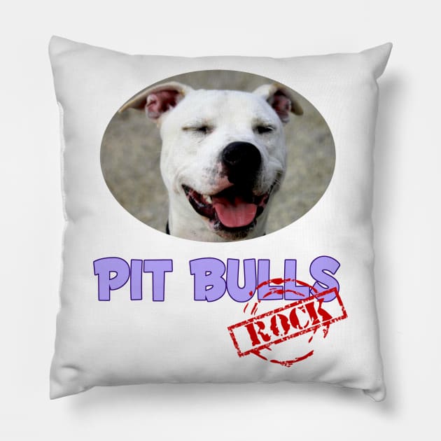 Pit Bulls Rock! Pillow by Naves