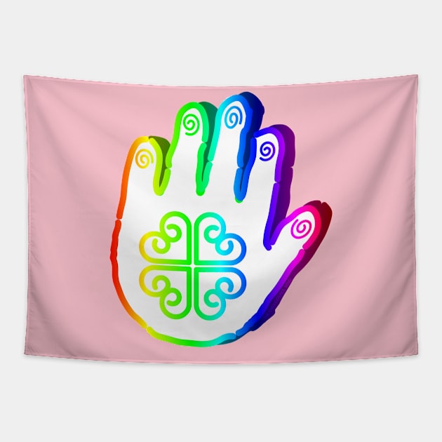 PRIDE HAND PRINT Tapestry by cholesterolmind