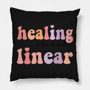 Healing Is Not Linear Sticker Mental Heath Awareness Sticker Affirmation Motivation Psychology MFT Gift Idea Pillow