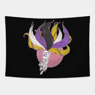 Nonbinary Pride Kitsune Tapestry