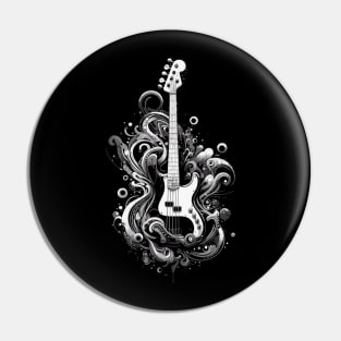 Gray Bass Guitar Pin