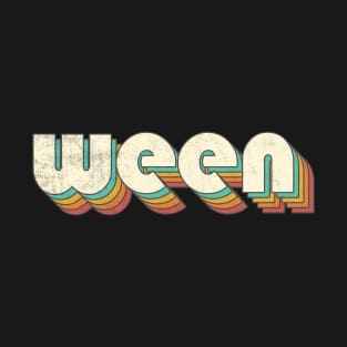 Vintage Ween Rainbow Letters Distressed Style T-Shirt