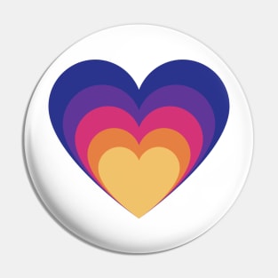 Bi sunset heart in heart Pin