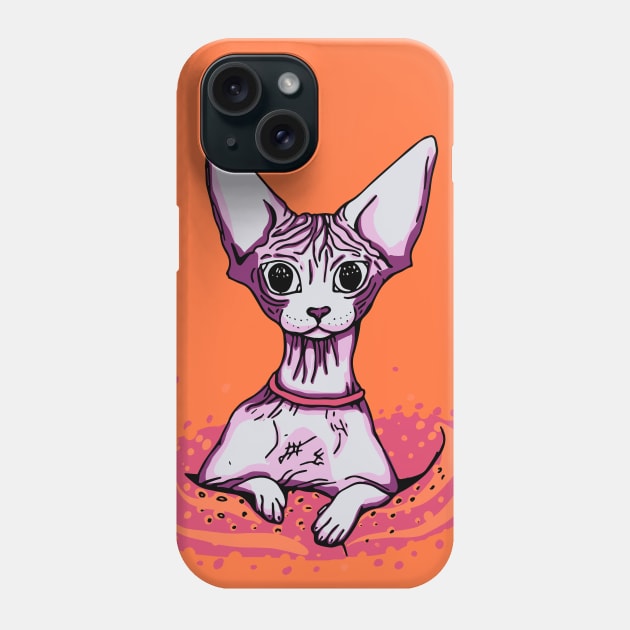 Sphynx Cat in a Blanket Phone Case by AnanasArt