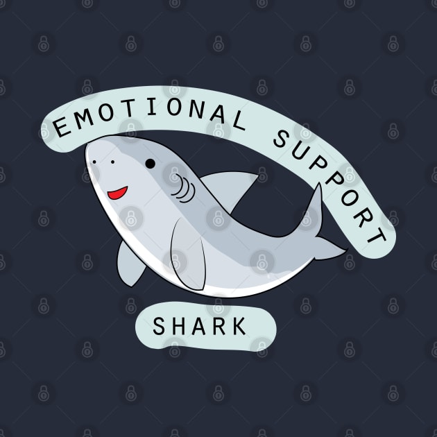 Emotional support shark cute by 4wardlabel
