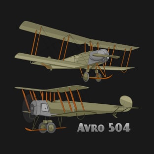 Avro 504 British WW1 Biplane Plane Diagram Diagram Gift T-Shirt