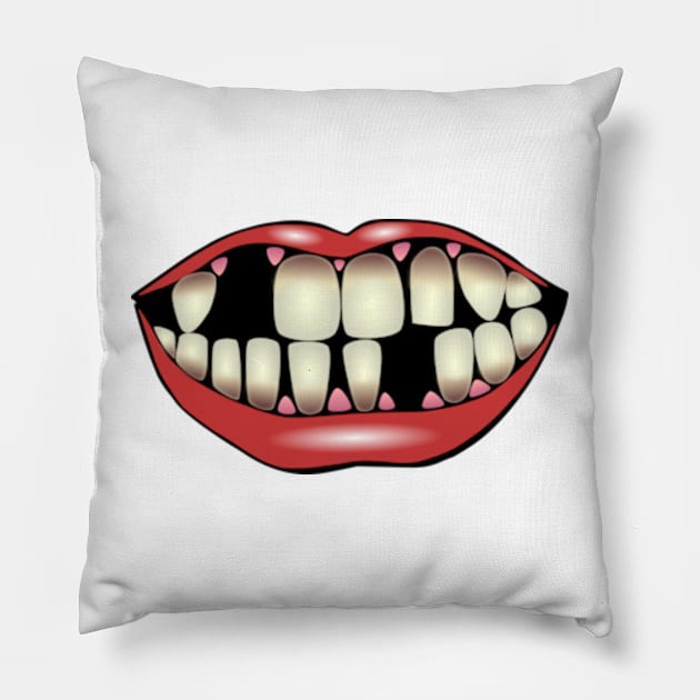 Funny Mouth Pillow by  hal mafhoum?