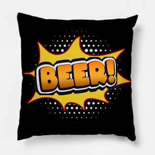 Beer Comic Style Pillow
