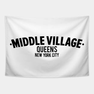 Middle Village Queens Logo - A Minimalist Tribute to Suburban Serenity Tapestry