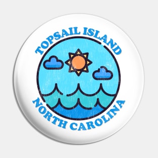 Topsail Island, NC Summertime Vacationing Ocean Skyline Pin