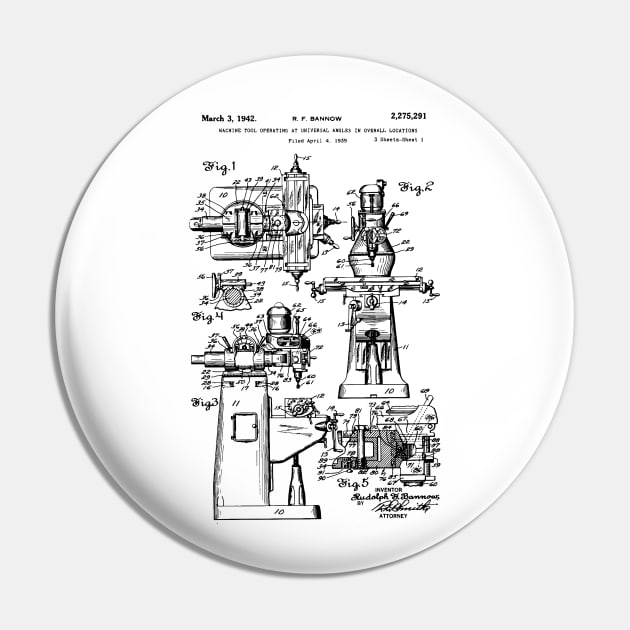 Bridgeport Milling Machine Patent 1942 Pin by Anodyle