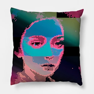 ROTTEN - Glitch Neon Retro Face Pillow