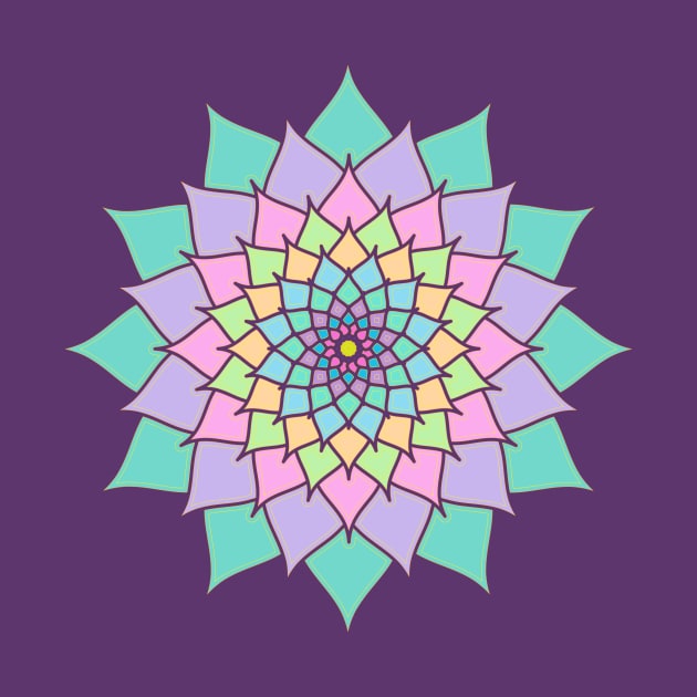 Pastel Lotus Mandala by Graphic Dinosaur