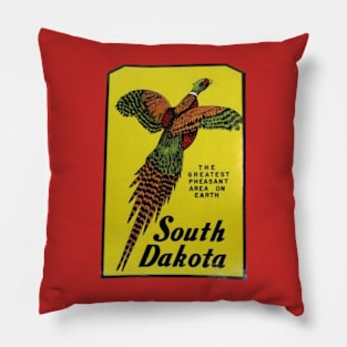 South Dakota 1960s Travel Window Decal Pillow