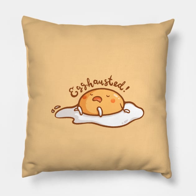 Egghausted Pillow by mschibious