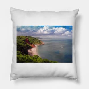 Oddicombe Beach Babbacombe Bay Devon Pillow