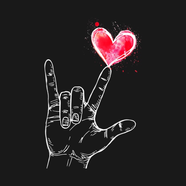 ASL I Love You Hand Sign Language Heart Valentines Day by irelandefelder