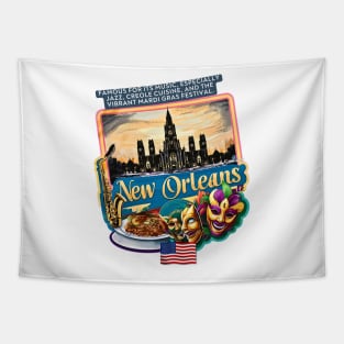 New Orleans– Famous for its music, especially jazz, Creole cuisine, and the vibrant Mardi Gras festival V2 Tapestry