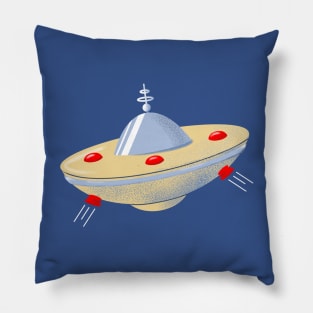 Retro Flying Saucer Pillow