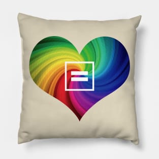 Rainbow Equality Heart Pillow