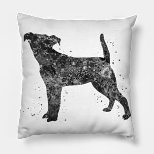 jack russell dog black and white art Pillow