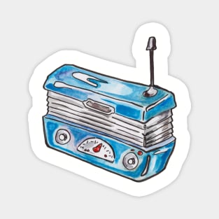 Little Blue Retro Radio Magnet