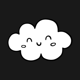 cutie smiling cloud cartoon design - white and black T-Shirt