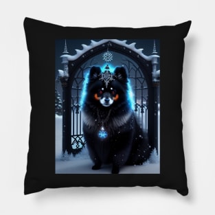 Magical black Pomeranian Pillow