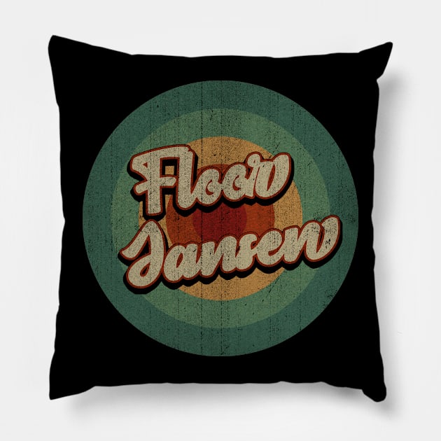 Circle Retro Vintage Floor Jansen Pillow by Jokowow