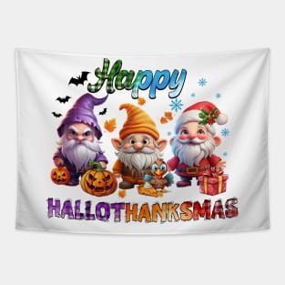 Happy Hallothanksmas Gnomes #5 Tapestry