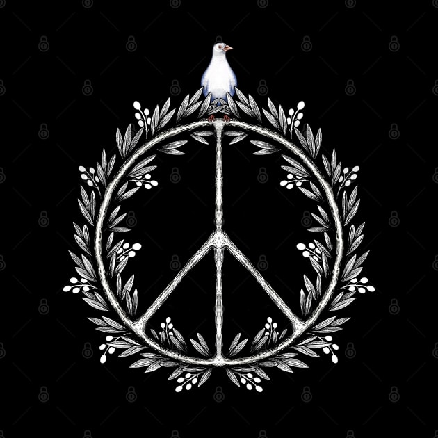 Peace symbol with olive tree by Artardishop