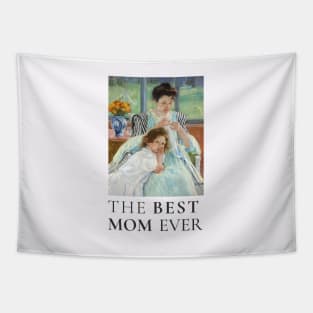 THE BEST KNITTING MOM EVER FINE ART VINTAGE STYLE CHILD AND MOTHER OLD TIMES. Tapestry