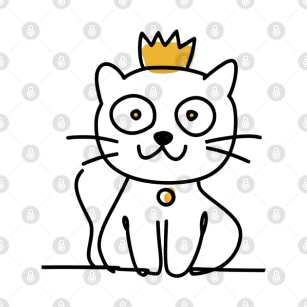 Doodle Cat With Crown by SOS@ddicted