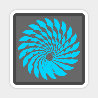 Blue pattern on grey background. Magnet