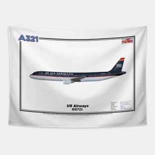 Airbus A321 - US Airways (Art Print) Tapestry