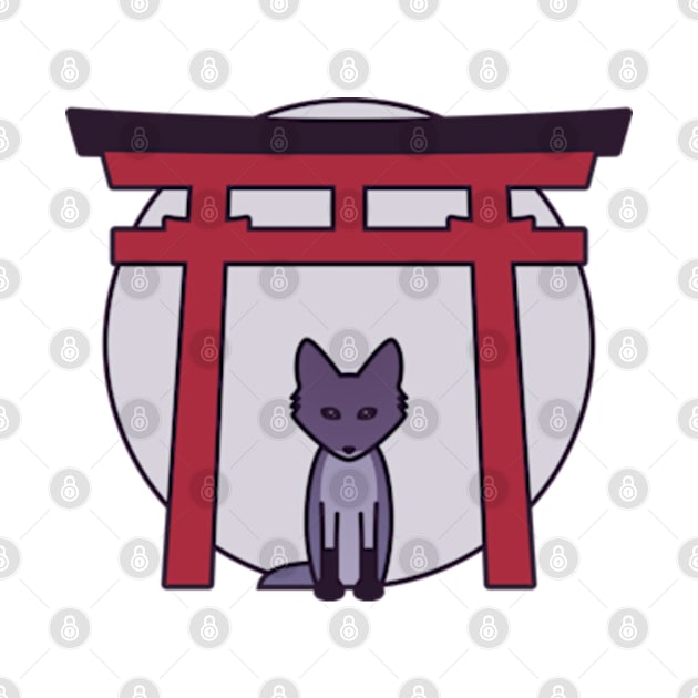 Kitsune - Fox Visits Shrine in Japan by iamapanda