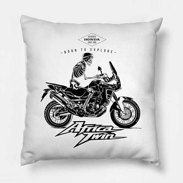 Africa Twin Motorbike Adventure Pillow by Kelimok