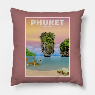 Phuket Thailand Travel and Tourism Advertising Print Pillow