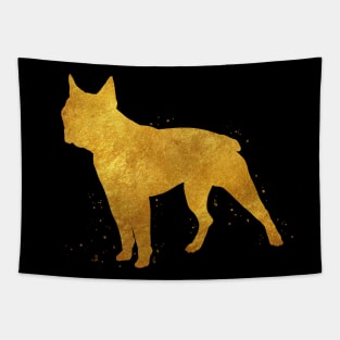 Boston terrier dog golden art Tapestry