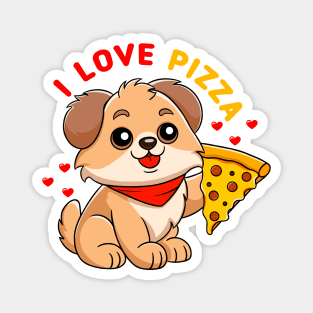 I love pizza dog Magnet