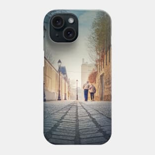 senior couple walking on the pedestrian alley Phone Case