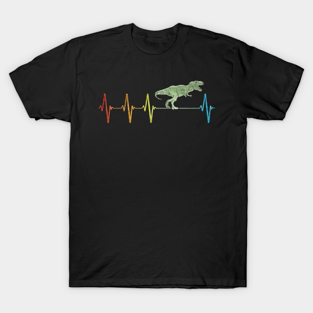 Discover Retro Dinosaur Heartbeat Love EKG T Rex Lover - Retro Dinosaur - T-Shirt