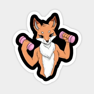 Funny fox as a bodybuilder Magnet