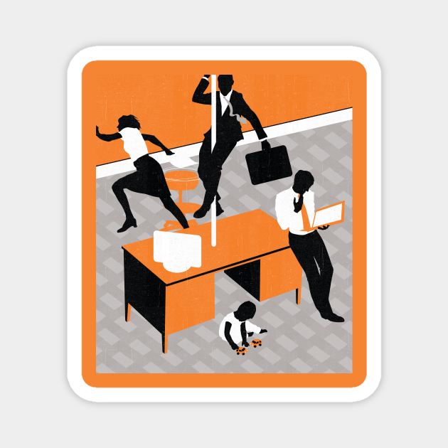 Hot desking Magnet by Neil Webb | Illustrator