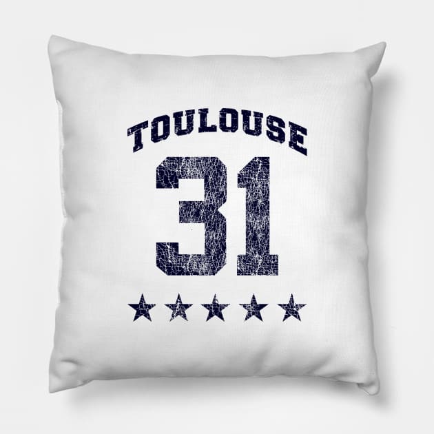 Toulouse 31, French City, Rugby Nation. Pillow by FrenchTee