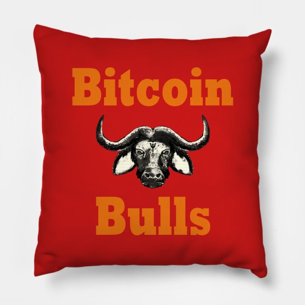 Bitcoin Bull Run Crypto Currency Pillow by PlanetMonkey