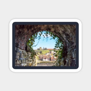 Whitby Abbey And Church Through The Keyhole Tunnel Magnet