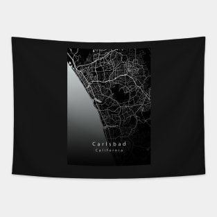 Calrsbad California City Map dark Tapestry