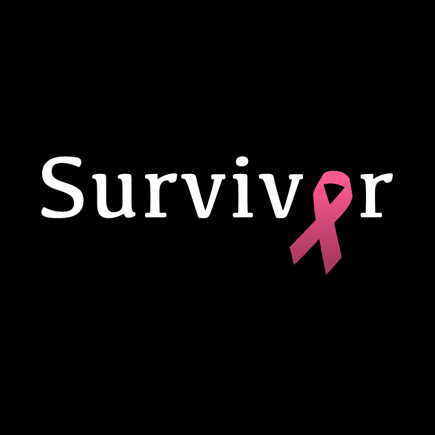 Breast Cancer Survivor Shirt with Pink Ribbon by mangobanana