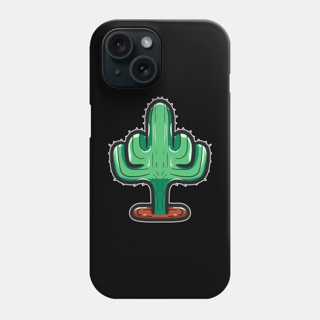 Cactus middle finger Phone Case by happymonday